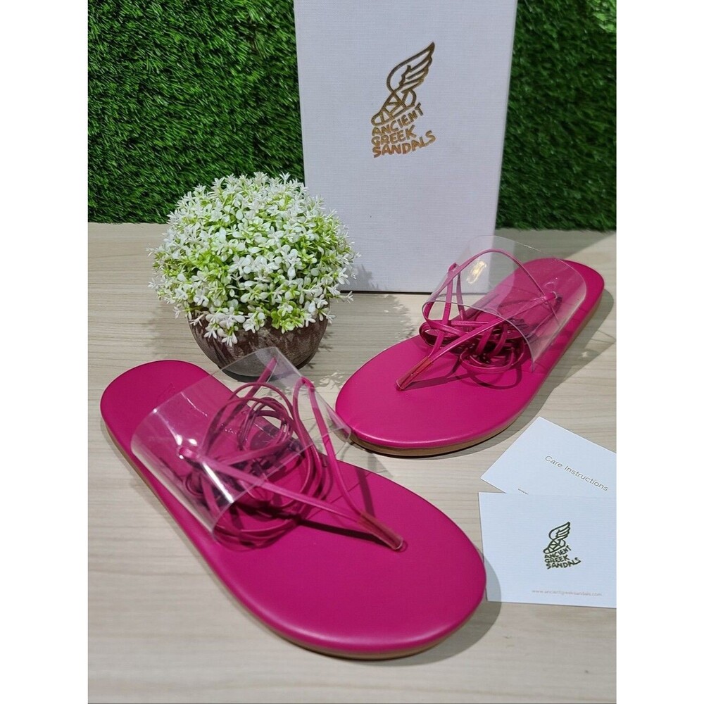 Ancient Greek Sandals Eygenia - Clear/Fuchsia 38 New